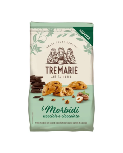 Tre Marie I Morbidi Nocciole e Cioccolato – miękkie włoskie ciasteczka z orzechami laskowymi i czekoladą 300 g