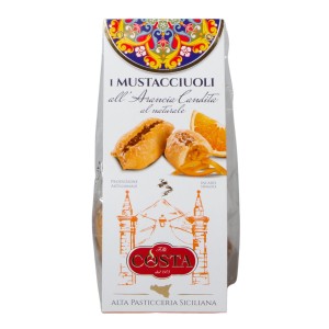 I Mustacciuoli Costa Dolci – włoskie kruche ciasteczka z nadzieniem pomarańczowym 120 g